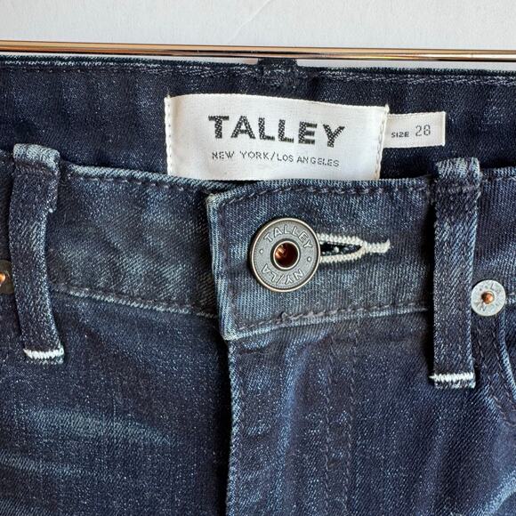 Talley Myles Jeans Mid Rise Skinny Dark Wash Faded Designer Denim Size 28 NY LA - Picture 3 of 15